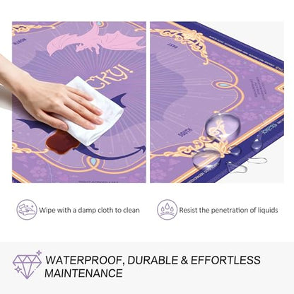 KUNTE Mahjong Mat, Purple, 32"x32" | Non-Slip, Quiet, Waterproof, Foldable, For American Mahjong - color: Purple