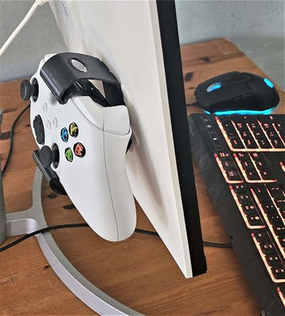 Controller Holder – Under Desk or Wall Mount Compatible with PS5 DualSense and Xbox Controllers | Quick Snap-in Design | Made in USA - color: Black, size: Xbox