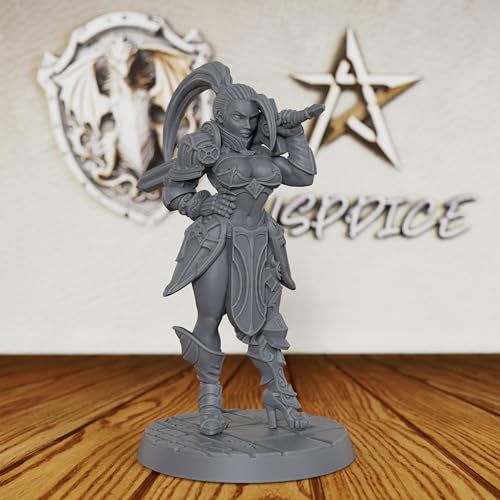 Heroic Scale Unpainted Fantasy Minis - 32mm Professional Miniature Game Figure for Role Playing & TTRPG, Detailed Tabletop Gaming Miniatures for Dungeon Masters - 5.5cm Human Warrior (AS384)
