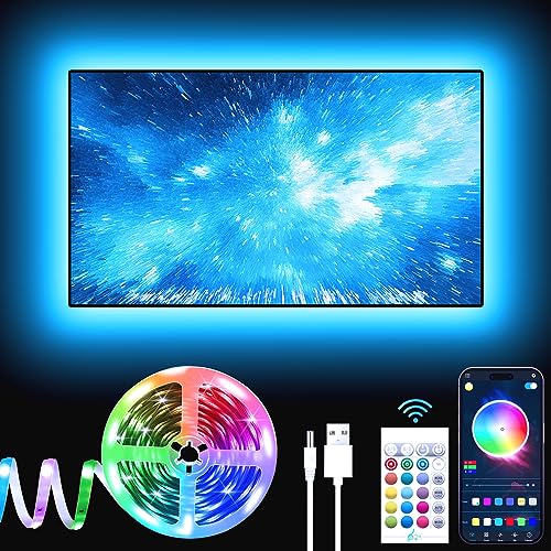 GIPOYENT TV LED Lights, 13.1Ft LED Lights for 40-65 Inch, TV Behind with Bluetooth Function - RGB Color Changing Light Strip for Home Theater(13.1ft) - size: 13.1FT for 40"-65"TV