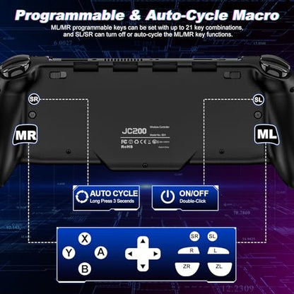 GIGEEKNY Switch Controllers Compatible with Nintendo Switch/Switch OLED, One-Piece Joypad Controller Replacement for Switch Pro Controller with 9 Lights Color, Turbo, Macro, KeyLinker APP