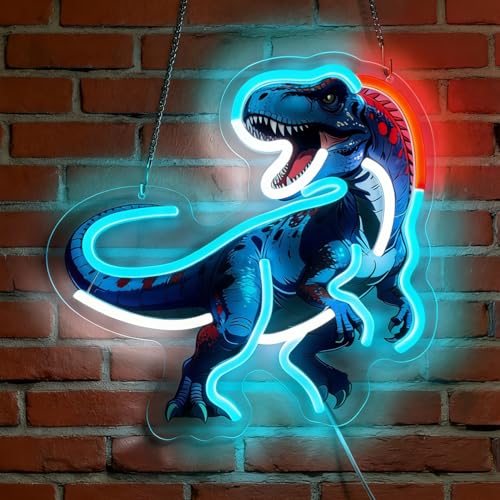 LED Dinosaur Neon Sign Light Up Dino Lights Lighted T-REX Neon Signs for Bedroom Dorm Hallway Garage Bar Gaming Room Man Cave Wall Decor Art Gifts - color: Dinosaur