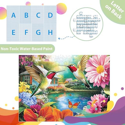 500 Pieces Puzzles for Adults Puzzle Hummingbird Flower Jigsaw Puzzles 500 Piece for Seniors, Letters on Back Challenging Toys Great Gift for Family Friends 20.5 x 15 in - style: Hummingbird Puzzle