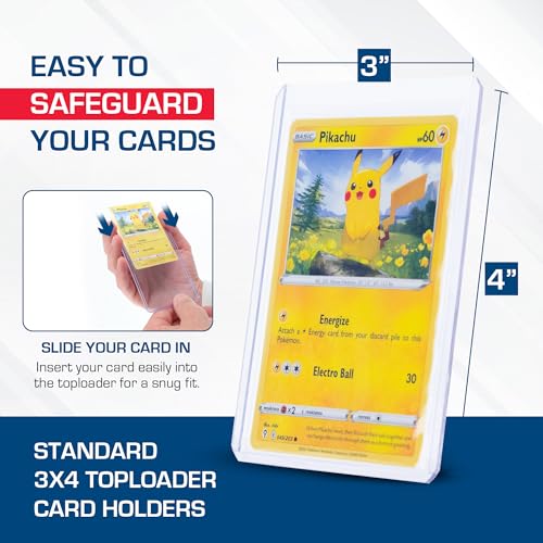 BCW 3x4 Topload Card Holder - Standard - 200ct | Rigid PVC Trading Card Protection for Baseball Cards, Football Cards, and Trading Cards Like Pokémon and MTG | Holds Cards Up to 20pts - size: 200 Pack