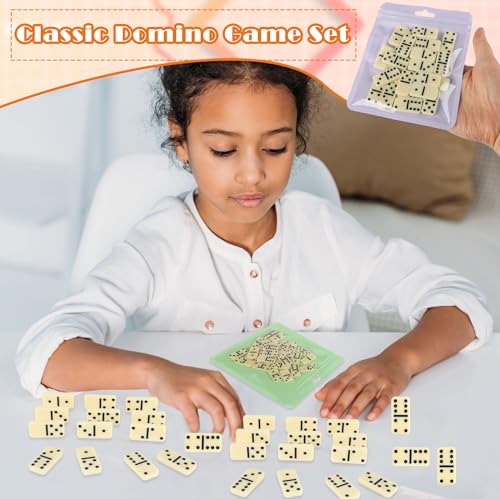 15 Pack Domino Game Set Double 6 Dominoes Classic Board Games Bulk for Adults Kids Educational Toys Chain Reaction Sets