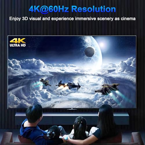 HDMI Switch Splitter 4K@60Hz, Aluminum Bi-Directional HDMI 2.0 Switcher, HDMI Splitter 1 in 2 Out/ 2 in 1 Out, Support 4K 3D HDR for Xbox, PS5/4/3, Fire Stick, Roku, HDTV, Projector, Computer (Blue) - color: Blue