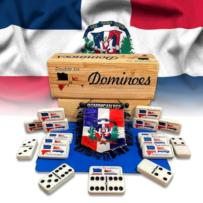 PRK 14 Dominican Republic Flag with Double six Domino Dominoes Tiles Dominos Gifts (Dominican)