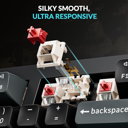 Keychron Q5 Ultra 8K Polling Rate Wireless Custom Mechanical Keyboard | 2.4 GHz & Bluetooth ZMK Launcher, 660Hr Battery Aluminum Body with Hot-swappable Red Switches for Mac Windows Linux - Black - color: Red Switch
