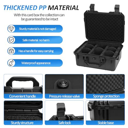 Toploader Storage Box for 3" x 4" 35pt Rigid Card, Top Loader Card Hard Storage Case with 5 Foam Dividers, Waterproof Graded Card Storage Box for PSA/CSG/CGC/SGC/BGS Sports Cards