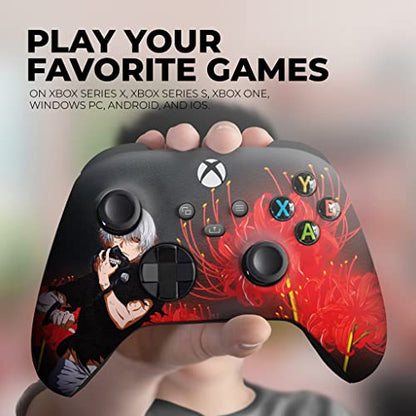 DreamController Tokyyo Ghoul Custom X-box Controller Wireless compatible with X-box One/Series X/S Proudly Customized in USA with Permanent HYDRO-DIP Printing(NOT JUST A SKIN) (MODDED) - color: Tokyyo Ghoul, size: Modded - Front & Back Print