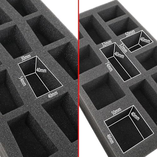 ENHANCE Wide Base Miniature Satchel - Compact Storage & Carrying Case for DnD Miniatures with Strap, 3 Foam Trays (2 Pre-Cut and 1 Pick & Pluck Tray) - Fits Minis 25mm to 40mm (Small - Wide Base) - size: Small (25 Slots), style: Wide Base Minis