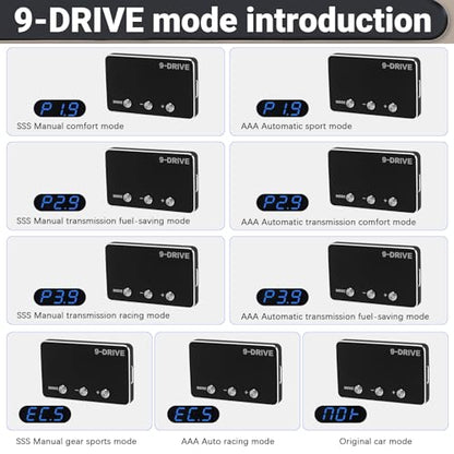 Throttle Response Controller 9 Drive Mode, 9 Drive Throttle Controller Automotive Electronic Acceleration Controller Compatible with Dodge Challenger Ram Cherokee KK Wrangler JK Maserati Ghibli