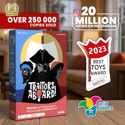 SAVANA Traitors Aboard - Award Winning Secret Identity Party Game - Fun, Bluffing and Betrayal | Easy to Learn, 15-Minute Round | Popular Games for 3-8 Players - Ages 10+