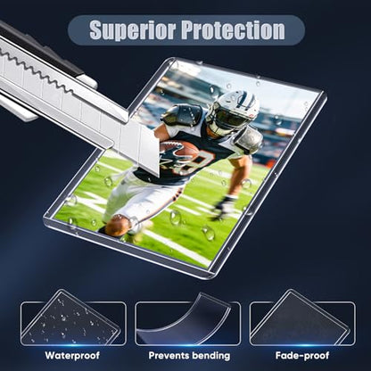 100 Pack Card Sleeves Top Loaders for Cards, 3" x 4" Baseball Card Protectors, Hard Plastic Toploaders for Standard Size Trading Sports Football Cards - size: 100 Hard Sleeves