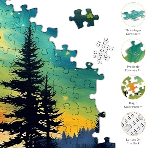 Northern Lights Puzzles for Adults 1000 Pieces, Aurora Borealis Nature Landscape 1000 Piece Puzzle for Adults, Impossible Difficult Hard Fun Jigsaw Puzzles 1000 Pieces