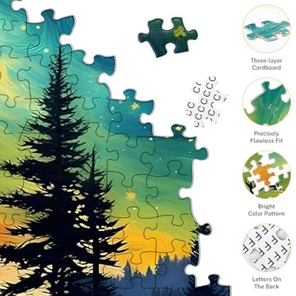 Northern Lights Puzzles for Adults 1000 Pieces, Aurora Borealis Nature Landscape 1000 Piece Puzzle for Adults, Impossible Difficult Hard Fun Jigsaw Puzzles 1000 Pieces