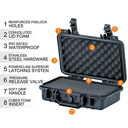 MEIJIA Portable All Weather Waterproof Protective Hard Case, Small Camera Case,Dry Case with Customizable Foam,Fit Use of Drones, Camera,Equipments, 11.65 ”x8.35”x3.78” - color: Elegant Black