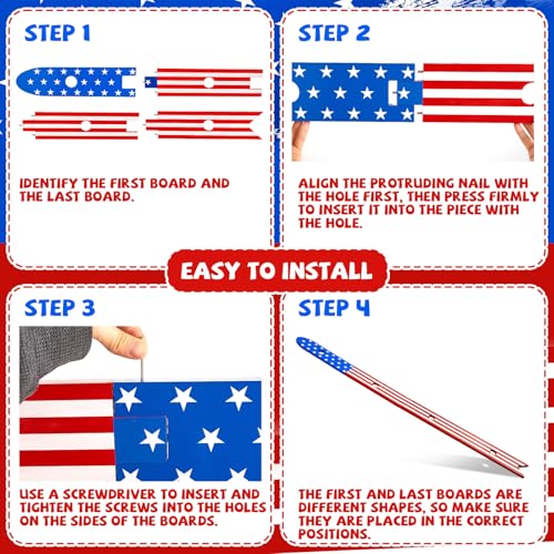 5 Ft Shot Board 4 Person Drinking Shot Ski Retro Rustic Wood Shots Ski Drinking Board with 50 Shots Plastic Glasses 2 Bases for Skis 4th of July Vacation Family Gathering Game Night Gift(Star&Stripe) - color: Colorful