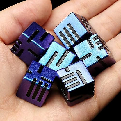 FONVGOGO Line Metal D6 Dice 16mm, Die 6 Unique Dice Set Great for DND RPG Dungeons and Dragons (D6 Dazzle Black) - color: D6 Dazzle Black