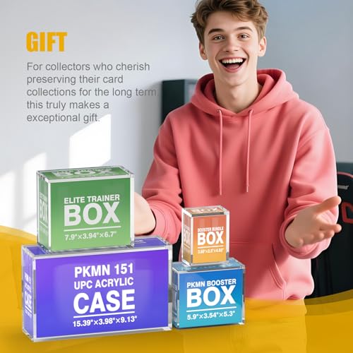 Booster Bundle Acrylic Magnetic Case for TCG Boxes, 5mm Thick Stackable Protector with Magnetic Closure, Display Storage for Card Game Packs (Note: Excludes Ascended Heroes & Perfect Order) 3 Pack - size: Standard: Scarlet & Violet Era
