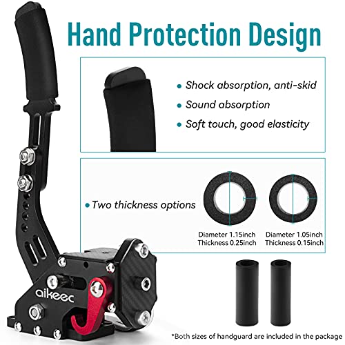 aikeec 64 Bit USB Handbrake with Clamp for PC Windows Sim Racing Games G25 G27 G29 T500 FANATECOSW Dirt Rally with Handle Grip - color: black, size: with clamp