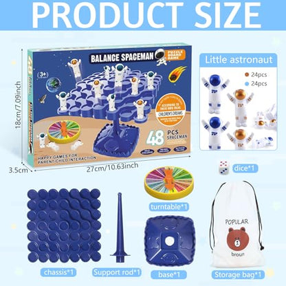 kykake 2 Player Board Games，Balance Game Tree Tabletop Puzzle Game Montessori Toy，Balance Board Game for Birthday Christmas Bulk Astronauts Board Game Board Games for Kids 4,6,8,12（Astronaut） - style: astronaut