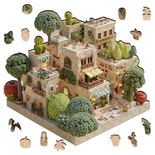 Mocfesk Wooden Puzzles for Adults, Micro Garden Jigsaw Puzzles | Unique Plant Adult Puzzles Piece, Valentine's Gift Home Decoration 11.2 x 11.2 in - color: Micro Garden, size: Small