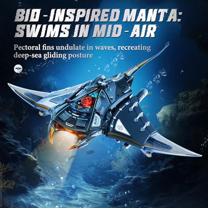 ROKR 3D Metal Puzzles for Adults, Manta Ray Mechanical, 3D Metal Model Kits for Adults to Build, Unique Electric Mechanical Toy