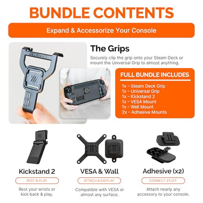 Mechanism Deckmate 7-in-1 Bundle | Steam Deck Kickstand, Battery, SSD, VESA & Wall Mounting Kit | Case Friendly Steam Deck Accessories | Mount Anything - color: Steam Deck