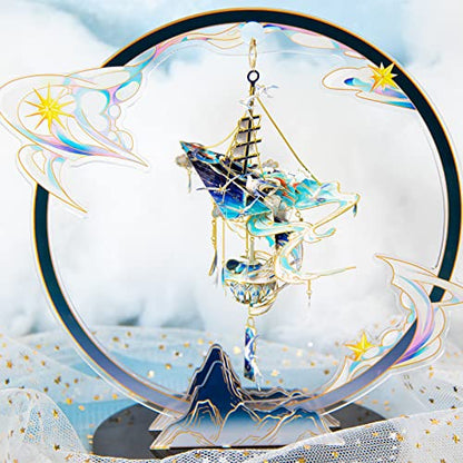 MU 3D Metal Puzzles Windbell Wind Chime A Model Kits Building for Adult and Teeners, Windchime Jigsaw Miniature DIY Sets, Birthday Gift - color: A Brave The Wind And The Waves