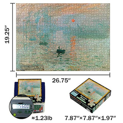 MaxRenard Game 1000 Pieces Jigsaw Puzzle Fine Art Collection Toy Monet Sunrise Impression - color: A004
