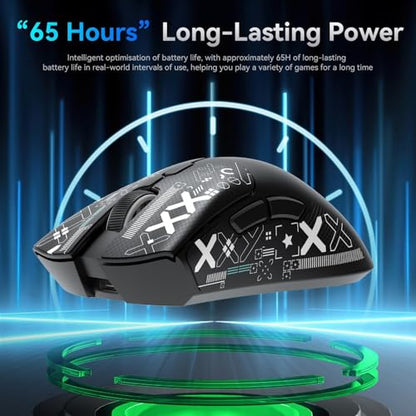 ATTACK SHARK X68HE 60% Wired RT 8K Keyboard and Wireless R1 Mouse-Moonlight | Adjustable Actuation,Hall Effect Mechanical Magnetic Switch,Coiled Cable,USB C/2.4Ghz/BT Ultralight 18K DPI Mice for PC Gamer - color: Moonlight, size: Keyboard Mouse