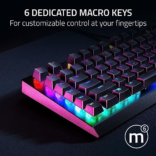 Razer BlackWidow V4 X Mechanical Gaming Keyboard, Yellow Switches, Black | Linear & Silent Switches, 6 Dedicated Macro Keys, Chroma RGB, Doubleshot ABS Keycaps, Roller & Media Controls, Snap Tap - color: Black