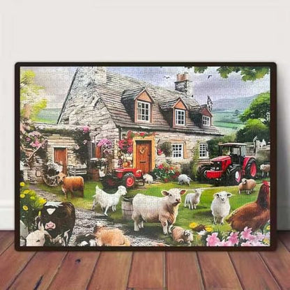 Farm Animal 1000 Piece Puzzle for Adults,Puzzles for Adults 1000 Pieces,Hard Difficult and Challenging Mosaic Jigsaw Puzzles Toy Games 1000Pieces 27.5 X 19.7inch - color: Farm Animal
