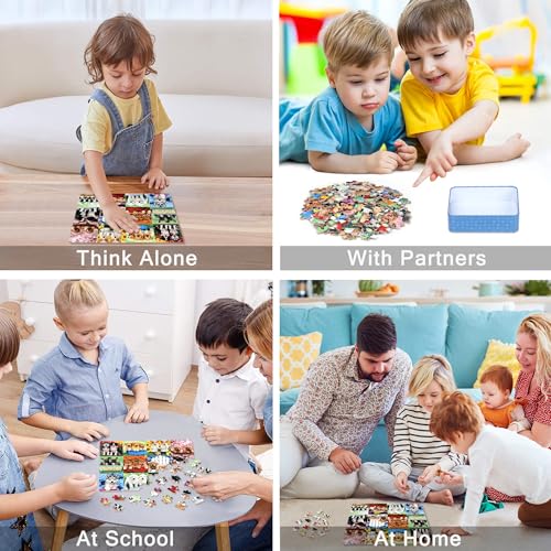 LELEMON Puzzles for Kids Ages 4-6,Cute Dogs 100 Piece Puzzles for Kids Ages 6-8 in a Metal Box,Educational Jigsaw Puzzles,Childrens 100 Piece Puzzle Games Puzzle Toys for Girls and Boys - color: Cute Dogs