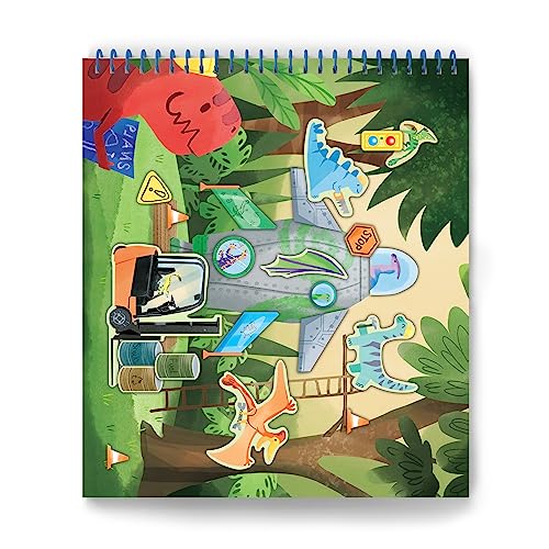 Sticker It Up! - Dinos Go to Space - Repositionable Stickers with 8 Backgrounds & Over 300 Stickers - Mess Free and Travel Friendly for Kids Ages 3 and Up