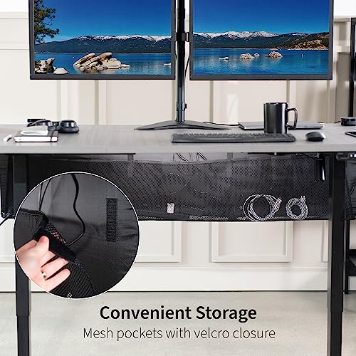 VIVO 60 inch Under Desk Privacy and Cable Management Organizer Sleeve, Wire Hider Kit Panel System, Black, DESK-SKIRT-60 - size: 60" Panel