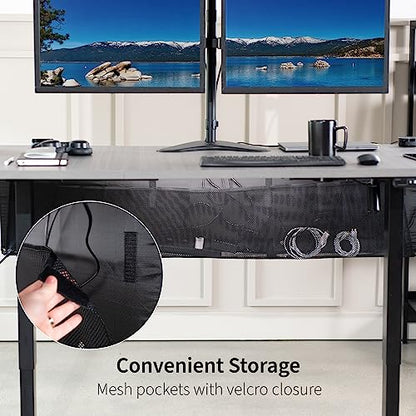 VIVO Black 71 inch Under Desk Privacy and Cable Management Organizer Sleeve, Wire Hider Kit Panel System, DESK-SKIRT-71 - size: 71" Panel