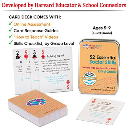 Mind Brain Emotion 52 Essential Social Skills Lessons & Teaching Tool Kit - Social Emotional Learning Activities for Parents, Teachers, School Counselor (Kindergarten, Elementary Kids) - style: Social Skills