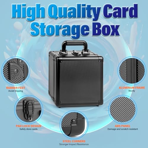 Trading Card Storage Box, Graded Card Case, Top Loader Storage Cases with Lock, Hard Card Boxes for Sports Cards hold up to 70 PSA, 250+ Top Loaders - size: Medium