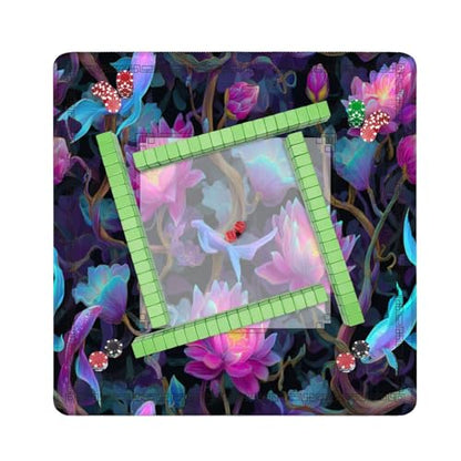 Mahjong Mat 31.5" x 31.5" Serene Watercolor Pond Lotus Flowers Pastel Gold Non-Slip Noise Reduction Mahjong Tiles Table Cover for Dominoes Poker Card Board and Tile Games - color: Color9