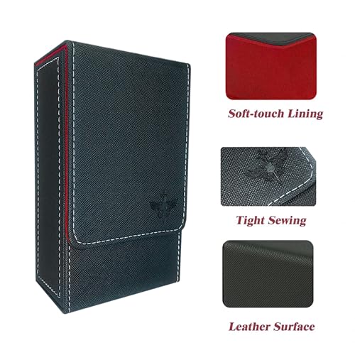 Tarot Card Holder, Leather Tarot Card Case, with Magnetic lid Closure-Suitable for Tarot Cards (red) - color: red