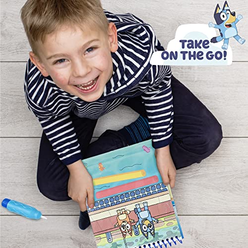 Horizon Group USA Bluey Aqua Art - Reusable Water Reveal Activity Pages With Water Pen for No-Mess Drawing and Coloring - style: Bluey