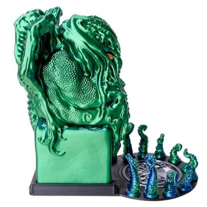 3D BEST-Q Cthulhu DND D&D Dice Tower，3D Printed Compatible with Dungeons and Dragons, 28mm Miniature Wargaming, Tabletop RPGs, Wargame Scenery, Endless Deep Sea Series (Blue&Green) - color: Blue&green