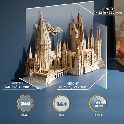 Ugears Harry Potter Hogwarts Castle 3D Wooden Puzzles for Adults - Harry Potter Castle Wooden Model Kits for Adults to Build, Mechanical Wood Puzzles Adult Building Sets, Hobby Kit, 3D Puzzle - style: Hogwarts Castle
