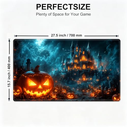 for MTG Playmat, Custom Trading Card Game Mat 27.6 x 15.7 in | Castle of Shadows Premium Non-Slip Rubber Base, Water-Resistant & Stitched Edges, Personalized High-Definition Art - color: Castle of Shadows, size: 28" x 16" Regular