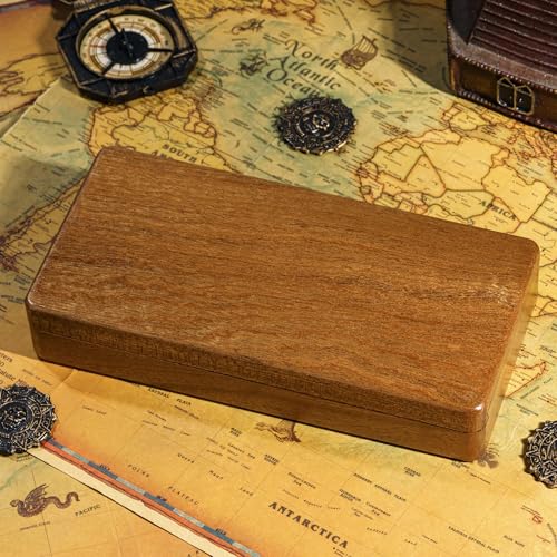 Wooden DND Dice Case with Magnetic Lid for Storing 3 Sets of 7 Polyhedral Dice for D&D Tabletop Games