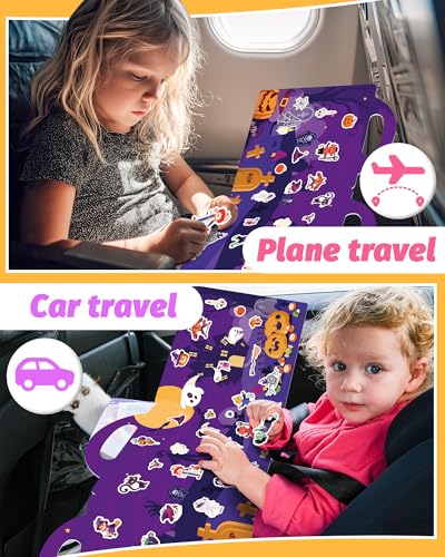 Walenced Reusable Sticker Book for Toddlers, Travel Stickers for Kids, Toddler Craft Activities Toys, Birthday Gifts for Boys & Girls - style: Halloween