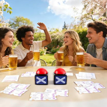Spring Friendly Feud Game with 2 Answer Buzzers, Fun Family Spring Party Games for Adults Teens Feud Card Trivia Quiz Activities for Holiday Party Family Office Group Team Building - style: Spring