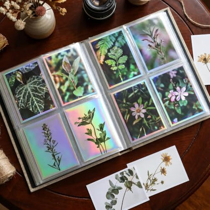 HFATMOS 300 Pcs Photocard Sleeves Laser Flashing Holographic Card Protector | Dustproof Card Sleeves for Mini Photos Credit Name Trading Cards Album Photo Cards, Rainbow Pattern - color: Rainbow Pattern